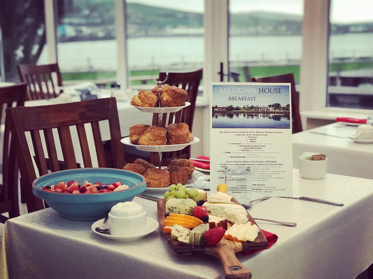 Breakfast laid out at Milltown House, Dingle
